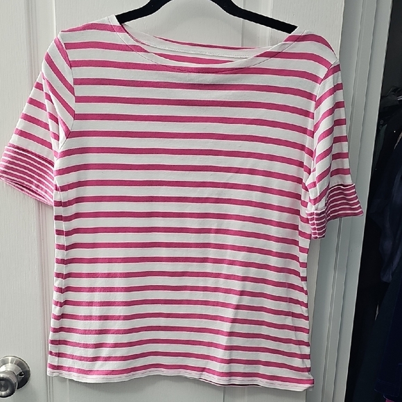 Pendleton Tops - Pendleton Pink and White Striped Top